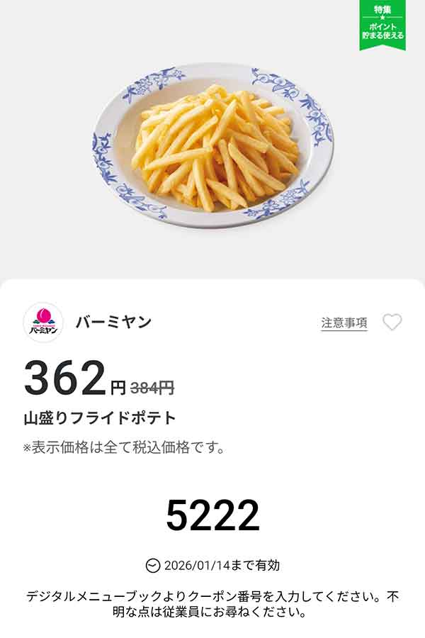 「山盛りフライポテト」