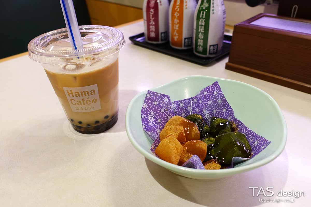 タピオカミルクティーとわらびもち