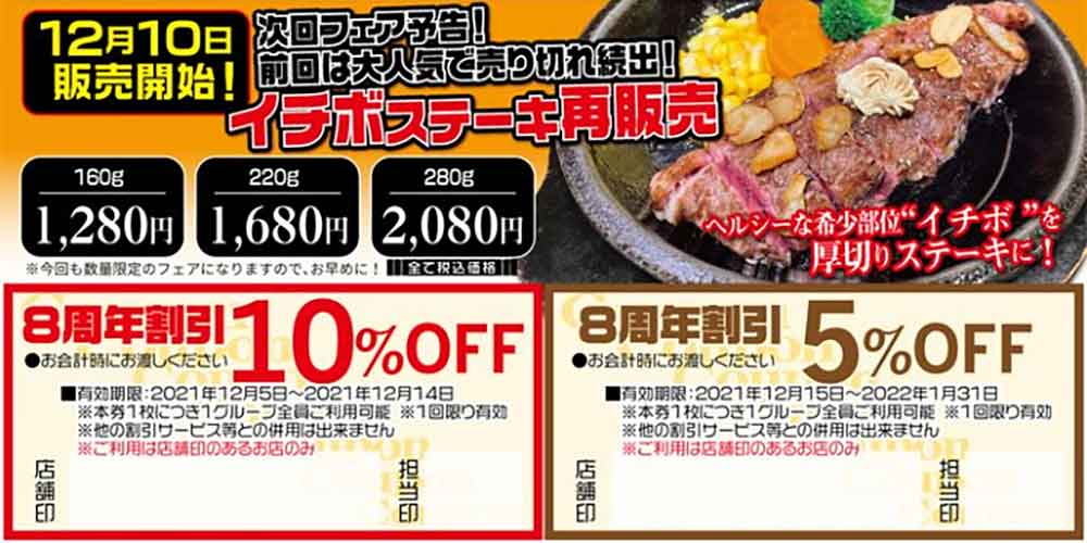 8周年記念10%OFFクーポン