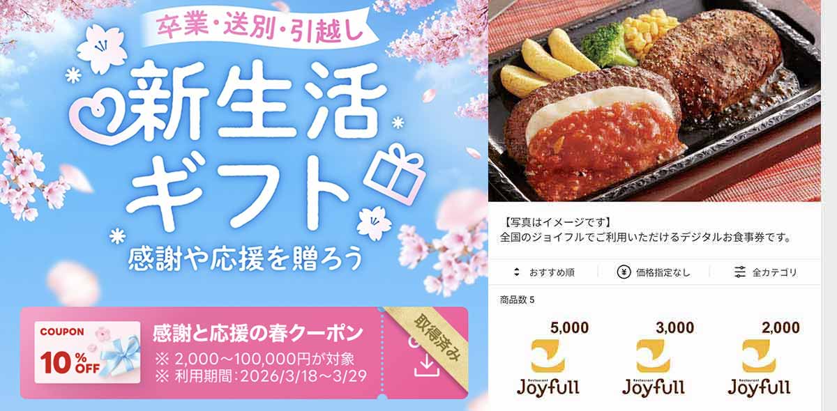 ジョイフルで利用できるLINEギフトのクーポン情報