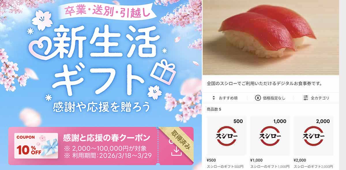 スシローで利用できるLINEギフトのクーポン情報
