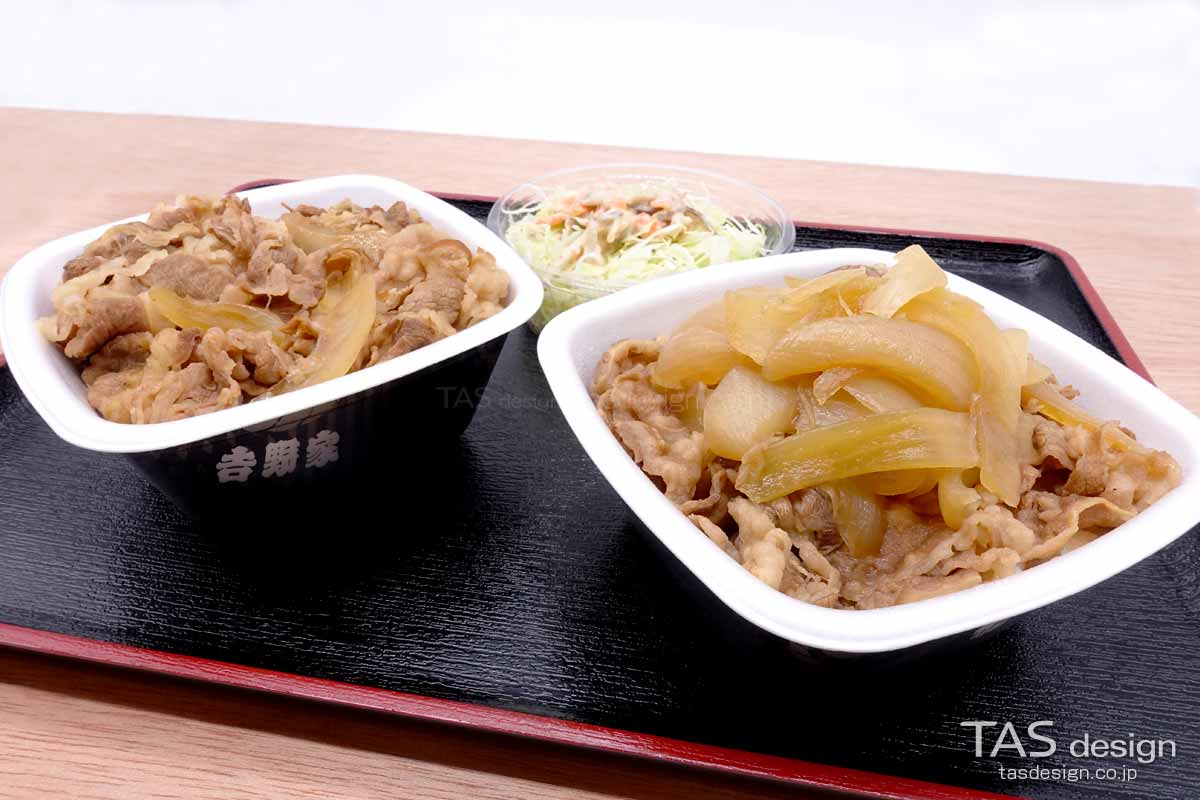 ねぎだく牛丼と通常の牛丼を比較